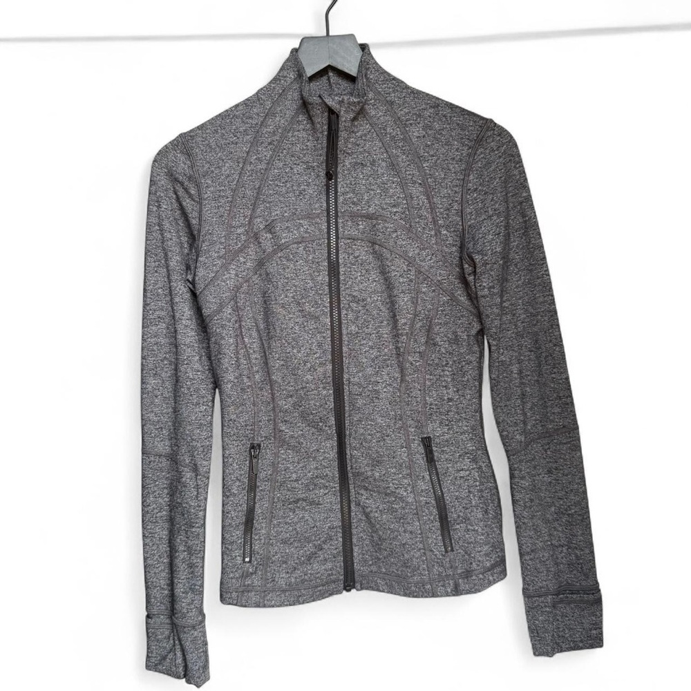 Lululemon Define Jacket in charcoal grey with black zippers